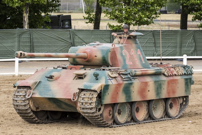 Pz.Kpfw. V Panther Ausf. A tank with a crew member