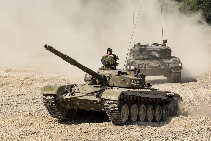 T-72M Tanks in a Dusty Environment