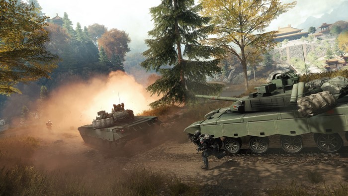 Battlefield 4 Tanks in Chinese Landscape