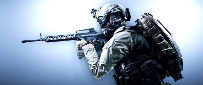 Soldier with Assault Rifle in Battlefield 4
