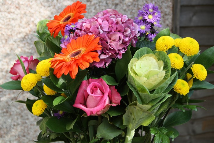 Bouquet of Roses, Hydrangeas, Gerberas, and Chrysanthemums