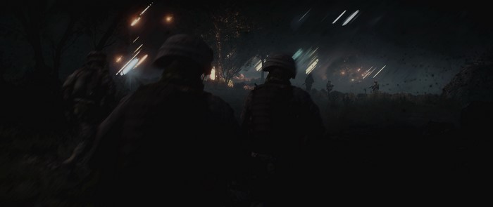 Soldiers in a nighttime battle from Battlefield 3