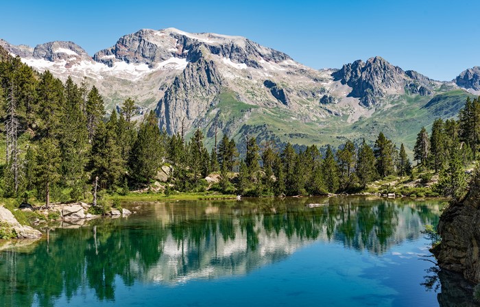 Lake and Mountains in Benasque, Aragon, Spain