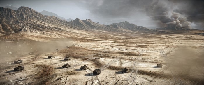 Battlefield 3 Tanks in Desert Landscape