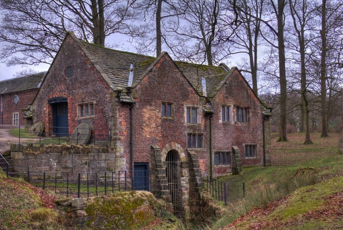 Brick building at Dunham Massey Hall and Gardens, UK