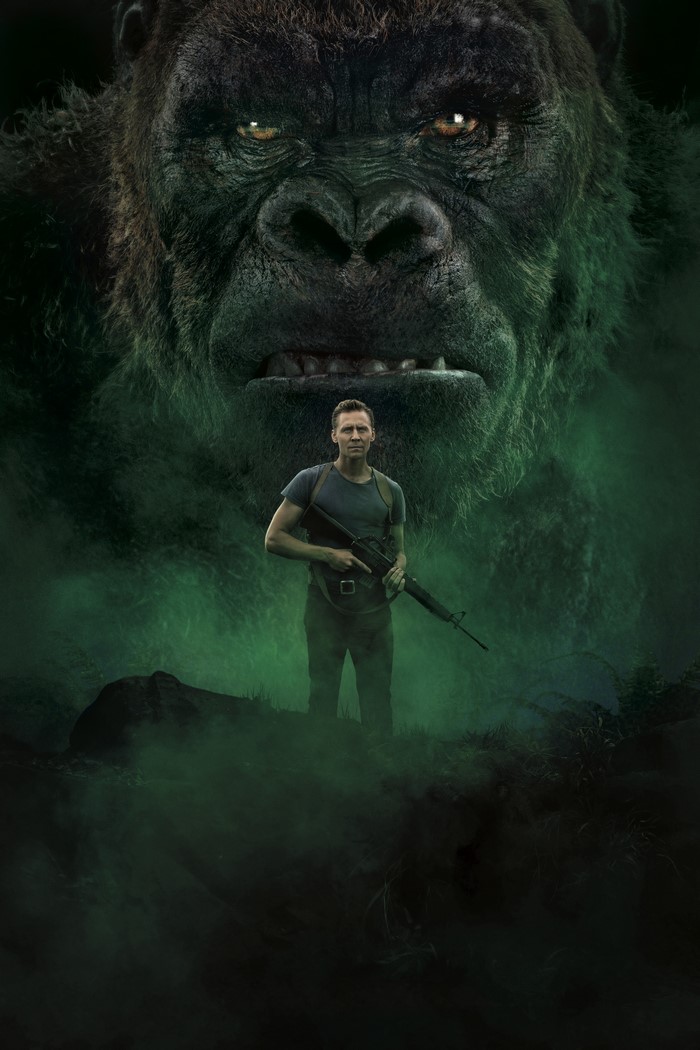 Tom Hiddleston with Kong from Kong: Skull Island