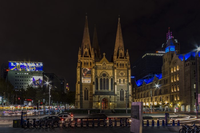 St. Paul's Cathedral, Melbourne at Night