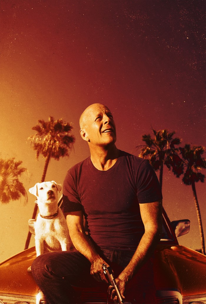 Bruce Willis and dog from Once Upon a Time in Venice