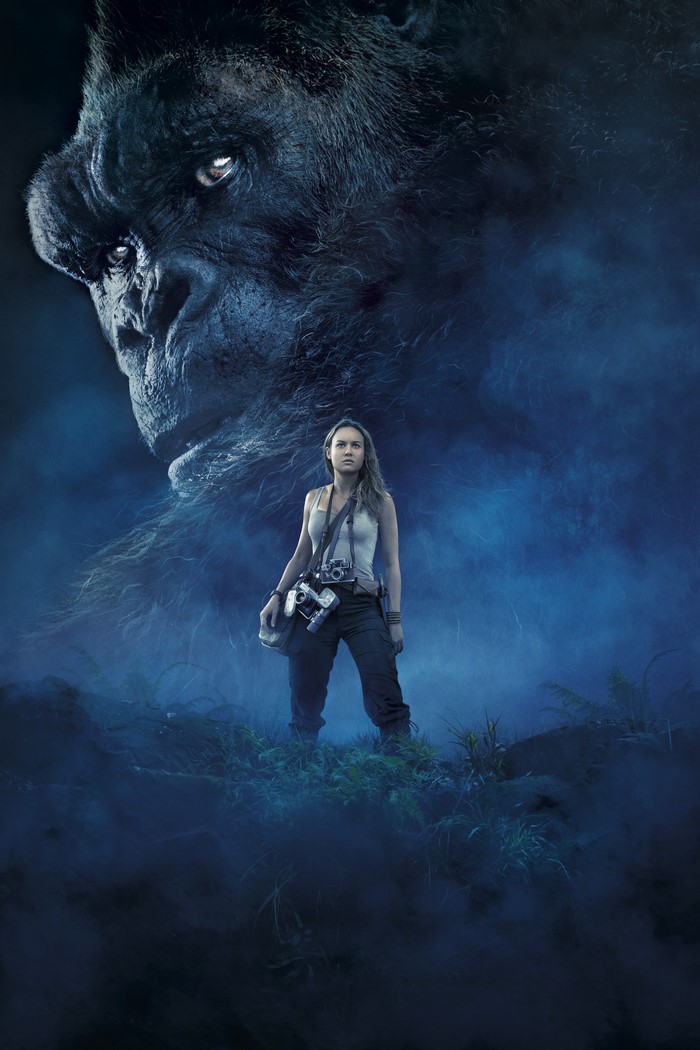 Brie Larson and Kong from Kong: Skull Island