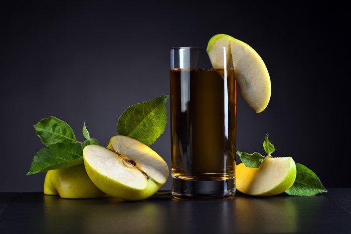 Apple Juice with Sliced Apples