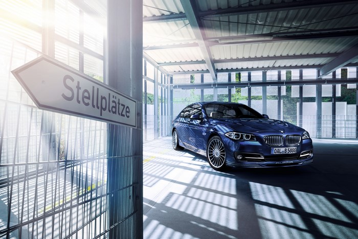 Blue BMW F10 Alpina 5-Series Sedan