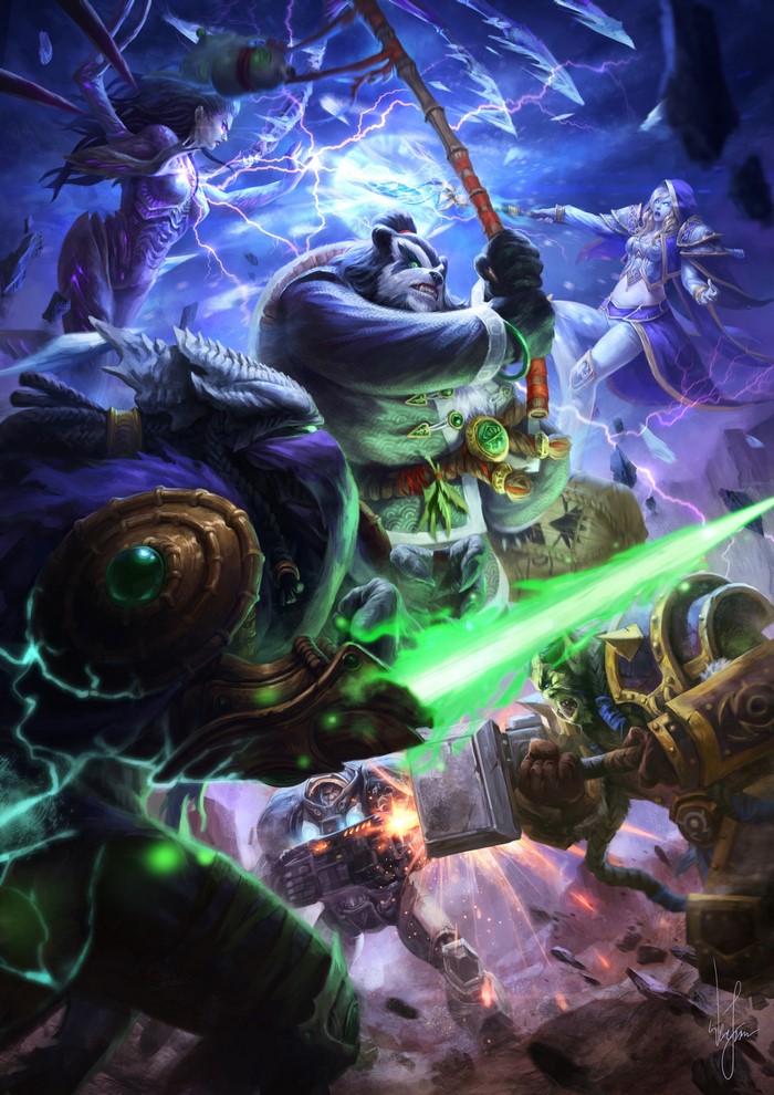 Heroes of the Storm: Kerrigan, Pandaren, and Diablo characters battle