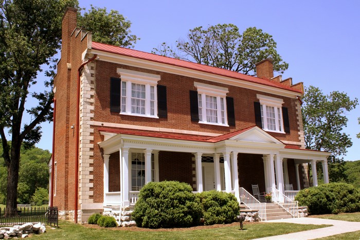 Ravenswood Mansion with Shrubs