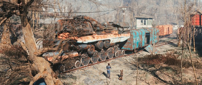 Fallout 4 Train with Dog and Companion