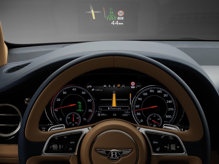 Bentley Bentayga digital dashboard and heads-up display