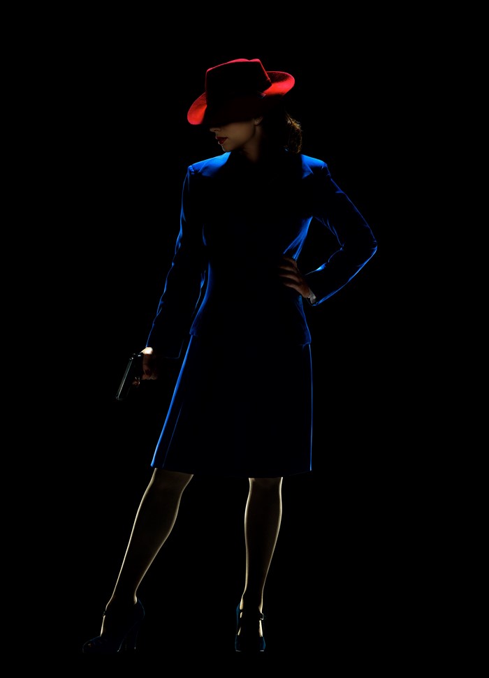 Peggy Carter from Agent Carter with a pistol