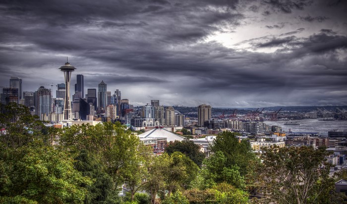Seattle Skyline with Space Needle and Port