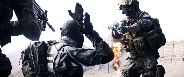 Soldiers in Battlefield 4 with pistols