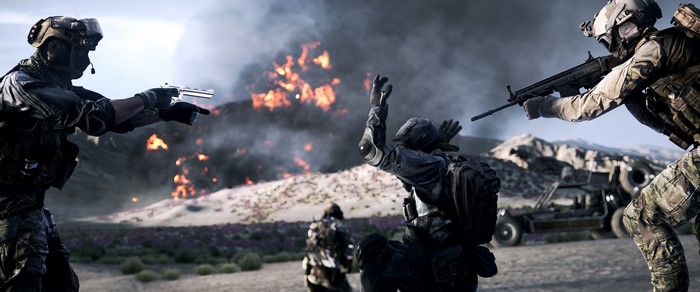 Battlefield 4 Soldiers in Combat with Explosion