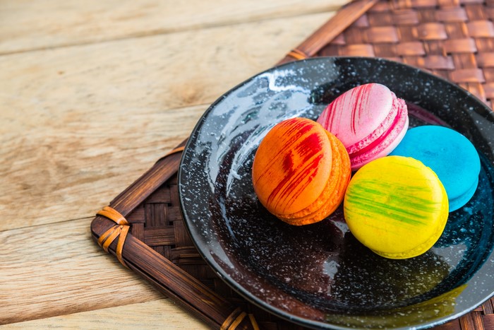 Colorful Macarons on a Plate