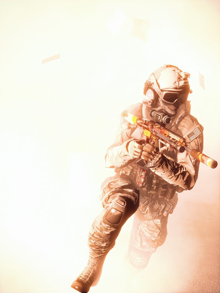 Soldier with assault rifle in Battlefield 4