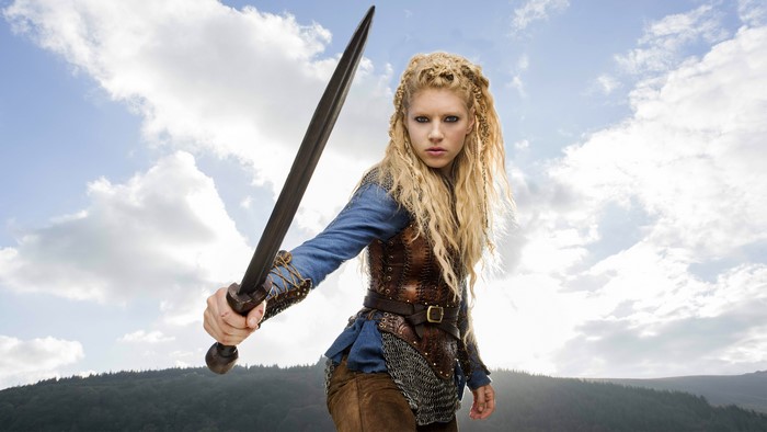 Lagertha from Vikings with a sword