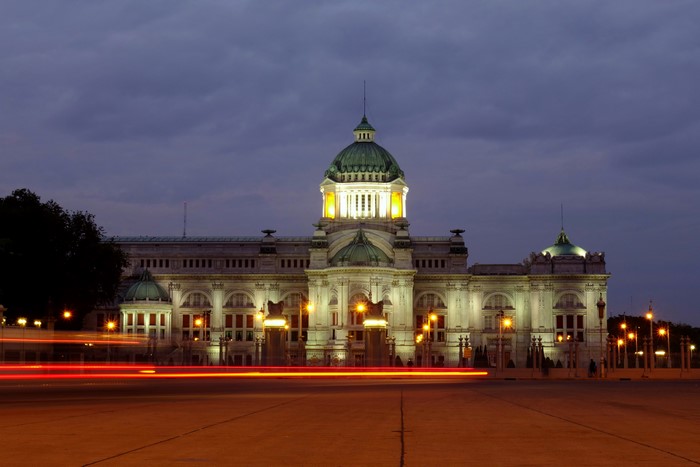 Ananta Samakhom Throne Hall at dusk in Thailand