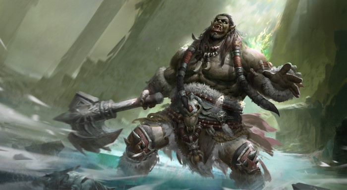 Durotan from World of Warcraft with a battle axe