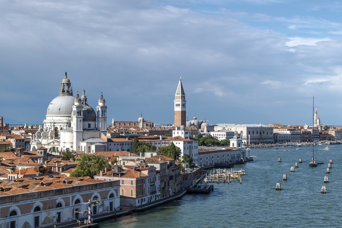 Venice cityscape with Basilica di Santa Maria della Salute and Grand Canal