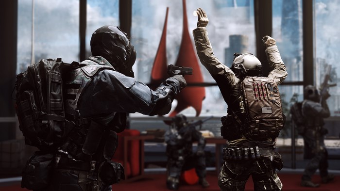 Soldiers with pistols in Battlefield 4