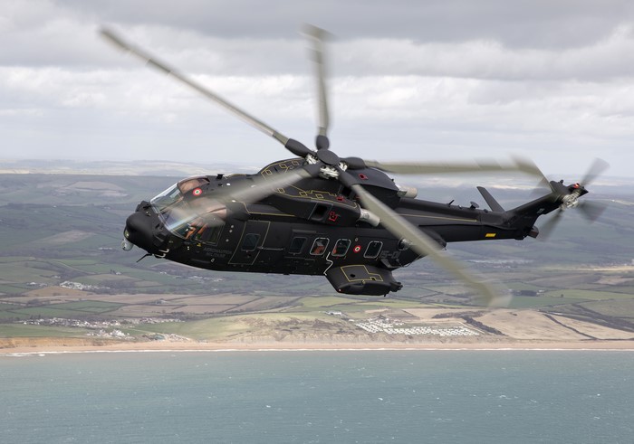 HH-101A Caesar helicopter in flight