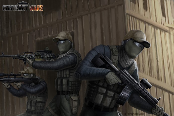 Contract Wars Soldiers with Assault Rifles