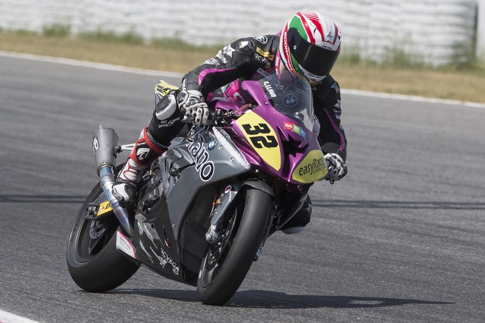 Motorcyclist on BMW S 1000 RR Race Bike