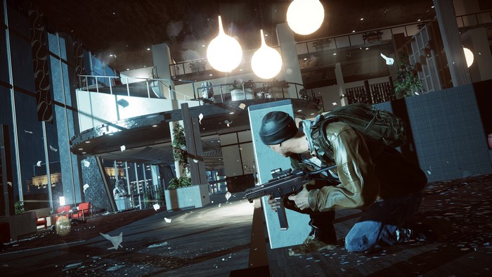 Soldier with assault rifle in Battlefield 4