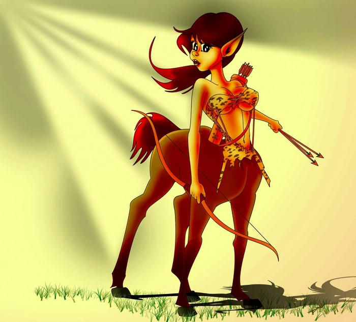 Female centaur archer with bow and arrows