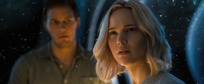 Jennifer Lawrence and Chris Pratt from Passengers