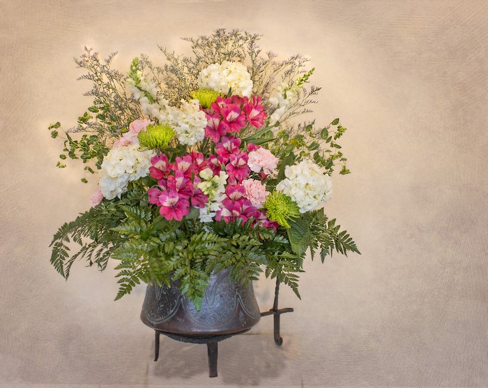 Bouquet of Alstroemeria and Hydrangea flowers