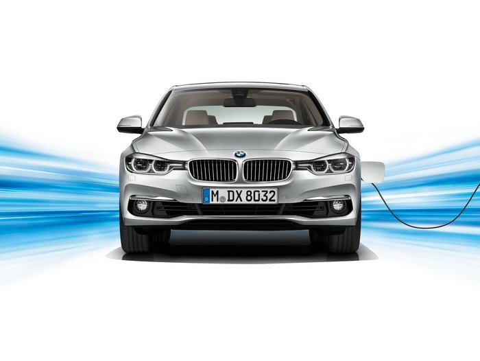 Silver BMW 3-Series Sedan Charging