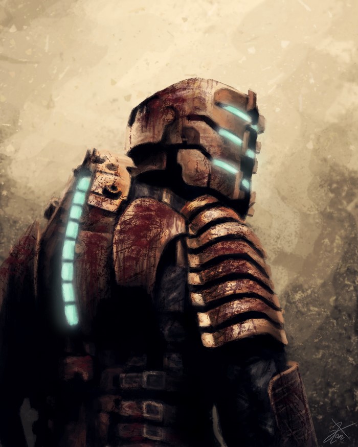 Isaac Clarke from Dead Space in armor