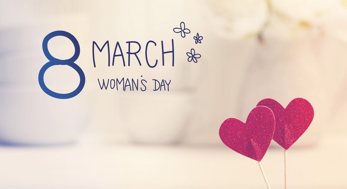 8 March Woman's Day with Hearts