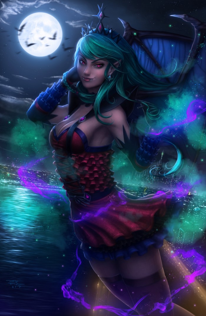 Vampire Queen in a City at Night