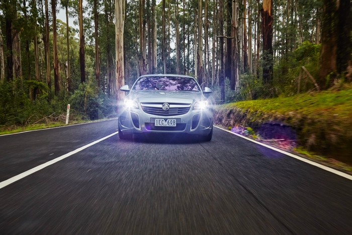 2015 Holden Insignia VXR driving on a forest road