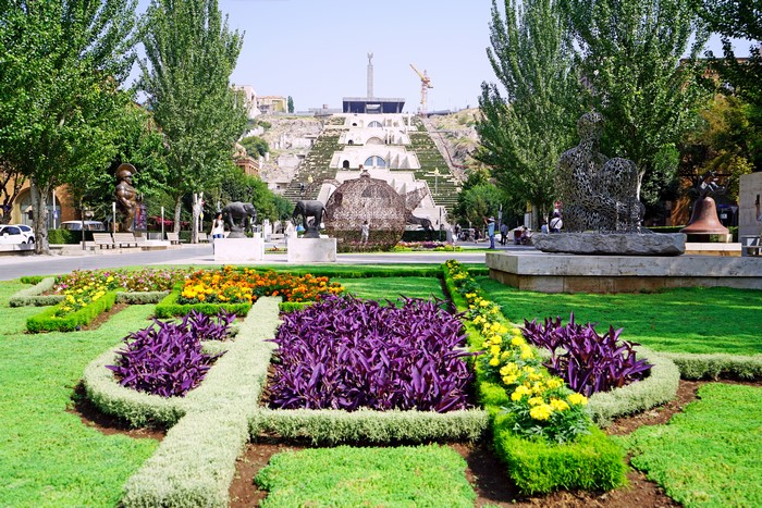 Cascade Complex in Yerevan, Armenia with Sculptures and Gardens