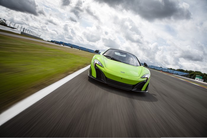 US-spec 2015 McLaren 675LT on a Racetrack