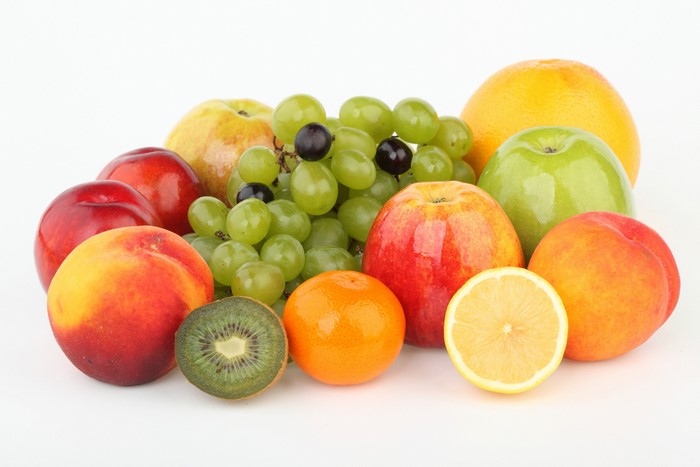 Assortment of Fruits on White Background