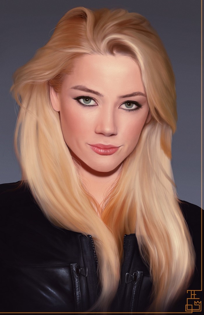 Amber Heard blonde woman portrait