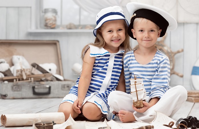 Two children in sailor uniforms