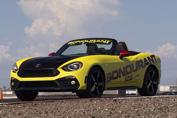 Yellow Fiat 124 Spider for Bondurant School