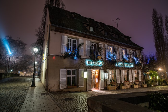 Bierstub am Schutz, Strasbourg, France, Evening