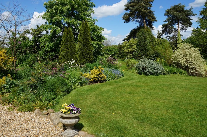 Goltho Gardens Lincolnshire United Kingdom Lawn Shrubs Trees